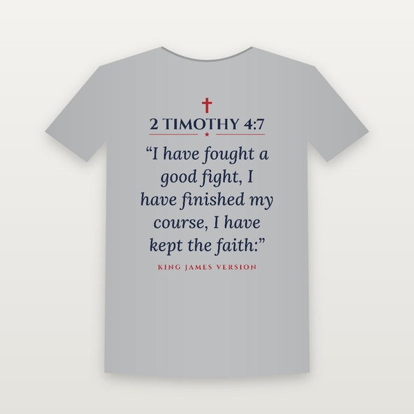 2 Timothy 4:7 KJV Christian Women's Relaxed Tee (Classic) - Heather Gray