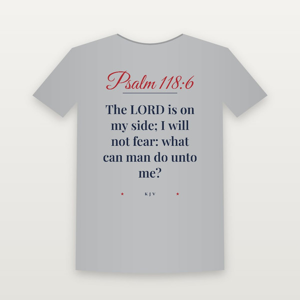 Psalm 118:6 KJV Christian Women's Relaxed Tee (Script) - Heather Gray