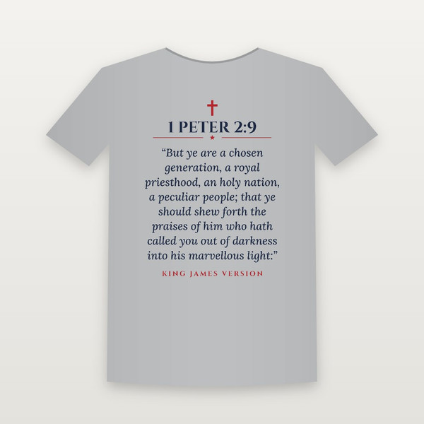 1 Peter 2:9 KJV Christian Women's Relaxed Tee (Classic) - Heather Gray