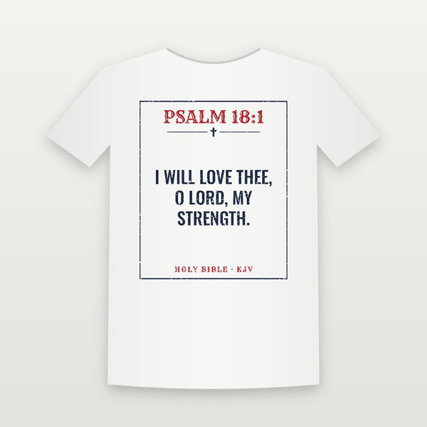Psalm 18:1 KJV Christian Women's Relaxed Tee (Vintage) - White