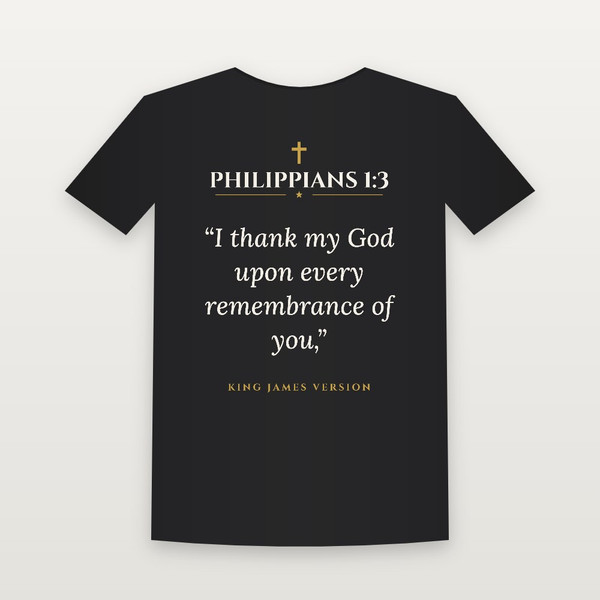 Philippians 1:3 KJV Christian Women's Relaxed Tee (Classic) - Black