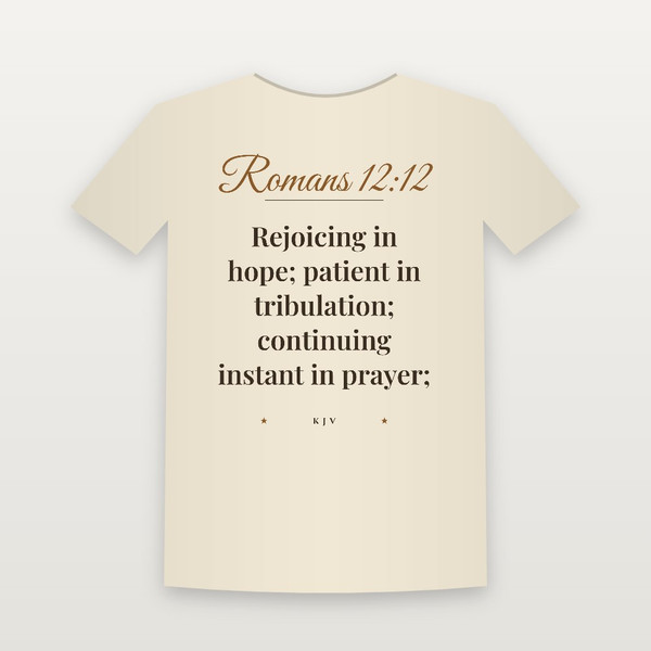 Romans 12:12 KJV Christian Women's Relaxed Tee (Script) - Natural