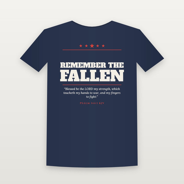 Remember the Fallen Veteran T-Shirt - Navy