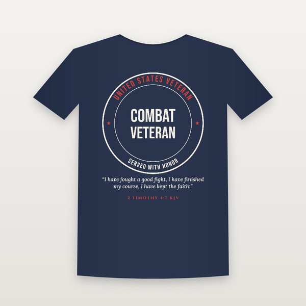 Combat Veteran Veteran T-Shirt - Navy