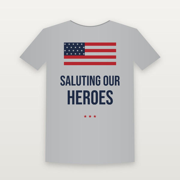 Saluting Our Heroes Veteran T-Shirt - Heather Gray