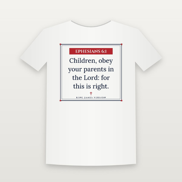 Ephesians 6:1 KJV Christian Women's Relaxed Tee (Framed) - White