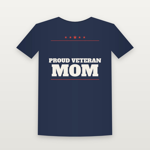 Proud Veteran Mom Veteran T-Shirt - Navy