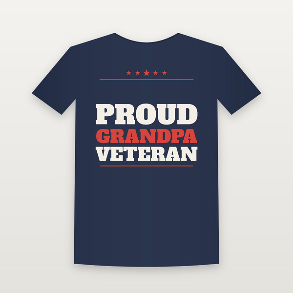 Proud Grandpa · Veteran Veteran T-Shirt - Navy