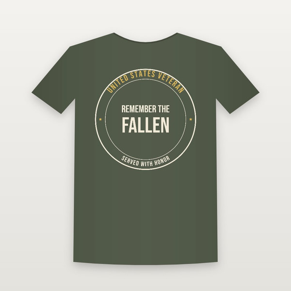 Remember the Fallen Veteran T-Shirt - Military Green