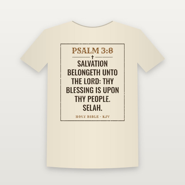 Psalm 3:8 KJV Christian Women's Relaxed Tee (Vintage) - Natural