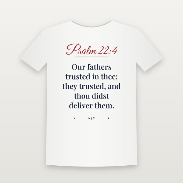 Psalm 22:4 KJV Christian Women's Relaxed Tee (Script) - White