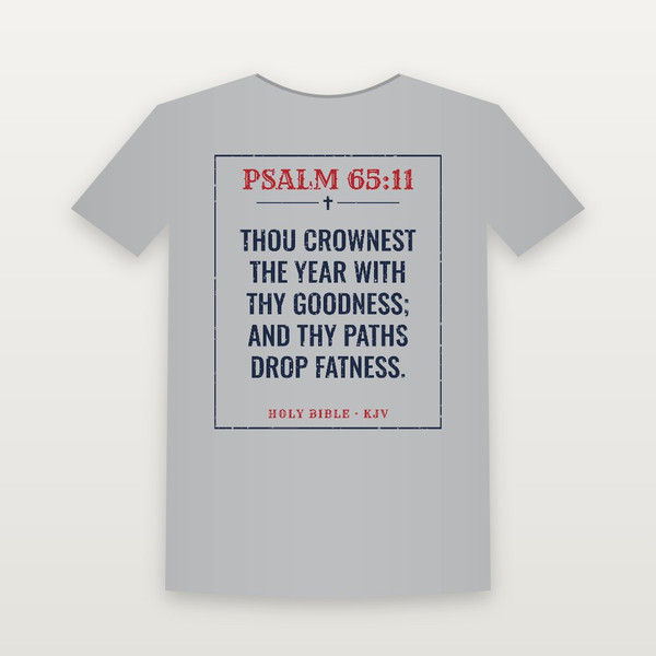 Psalm 65:11 KJV Christian Women's Relaxed Tee (Vintage) - Heather Gray