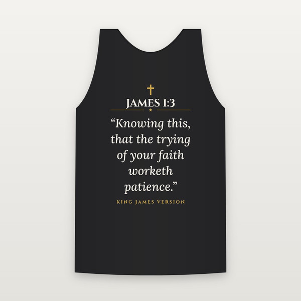 James 1:3 KJV Christian Tank Top (Classic) - Black