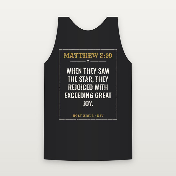 Matthew 2:10 KJV Christian Tank Top (Vintage) - Black