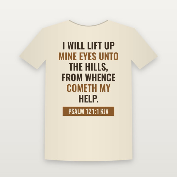 Psalm 121:1 KJV Christian Youth Tee (Bold Type) - Natural
