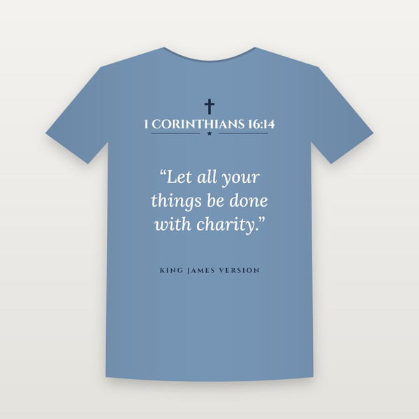 1 Corinthians 16:14 KJV Christian Youth Tee (Classic) - Heather Blue