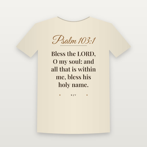 Psalm 103:1 KJV Christian Youth Tee (Script) - Natural