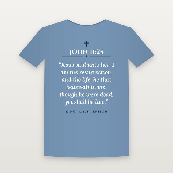 John 11:25 KJV Christian Youth Tee (Classic) - Heather Blue