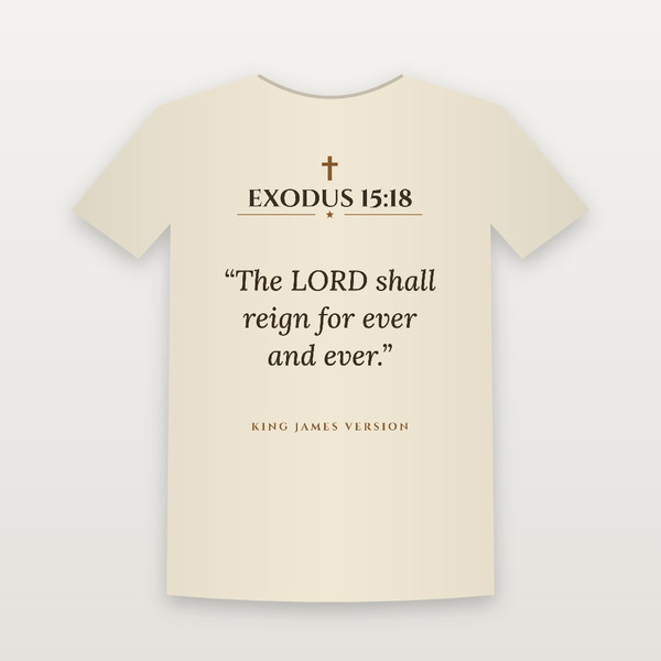 Exodus 15:18 KJV Christian Youth Tee (Classic) - Natural