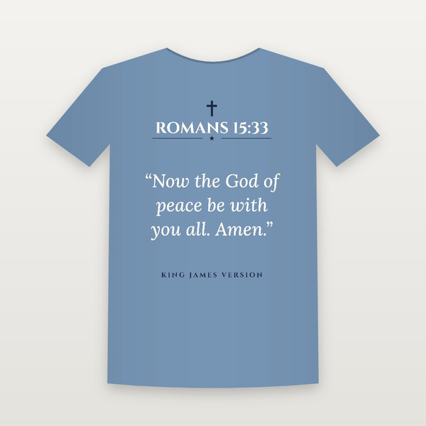 Romans 15:33 KJV Christian Youth Tee (Classic) - Heather Blue