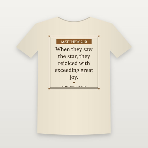 Matthew 2:10 KJV Christian Youth Tee (Framed) - Natural