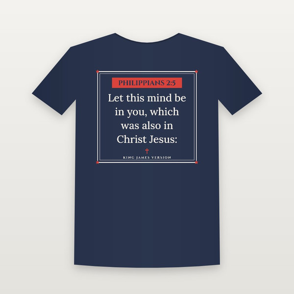Philippians 2:5 KJV Christian Youth Tee (Framed) - Navy