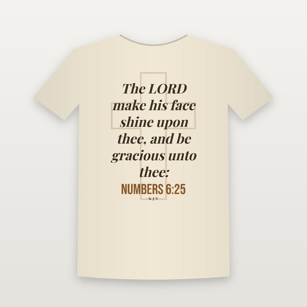 Numbers 6:25 KJV Christian Youth Tee (Cross) - Natural