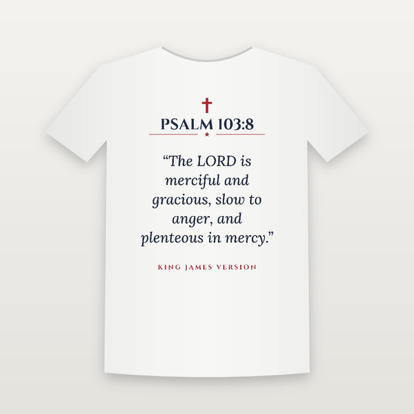Psalm 103:8 KJV Christian Youth Tee (Classic) - White