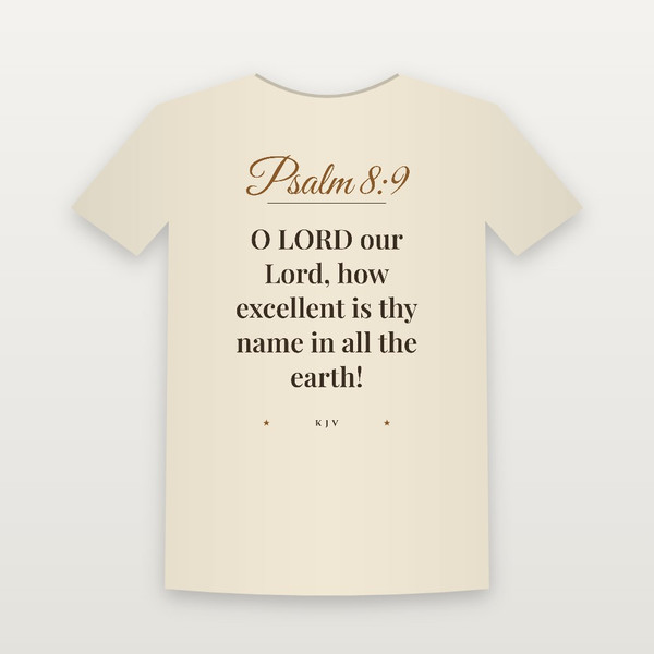 Psalm 8:9 KJV Christian Youth Tee (Script) - Natural