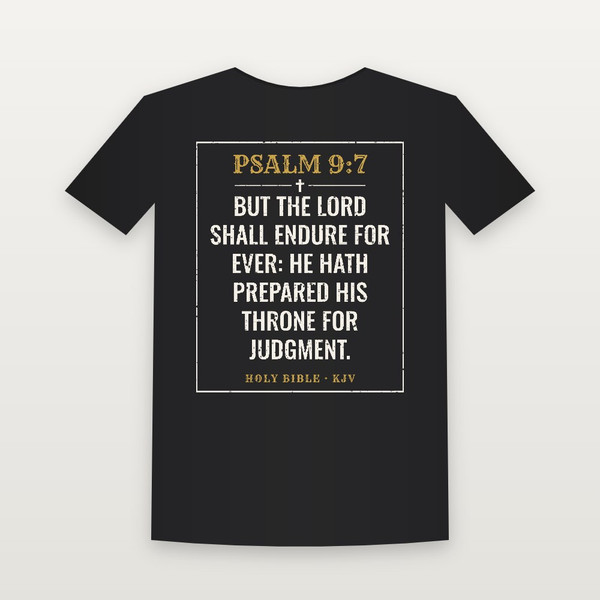 Psalm 9:7 KJV Christian Youth Tee (Vintage) - Black