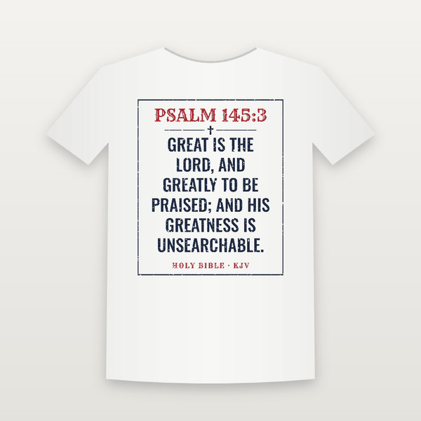 Psalm 145:3 KJV Christian Youth Tee (Vintage) - White
