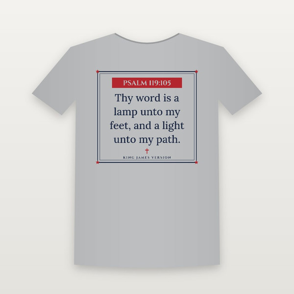 Psalm 119:105 KJV Christian Youth Tee (Framed) - Heather Gray