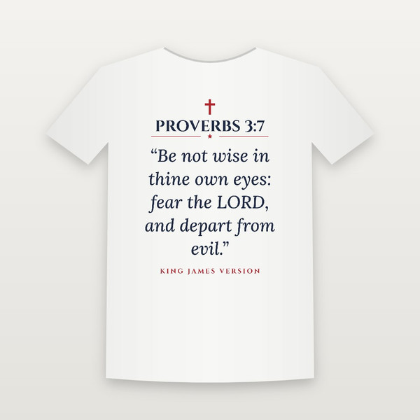 Proverbs 3:7 KJV Christian Youth Tee (Classic) - White