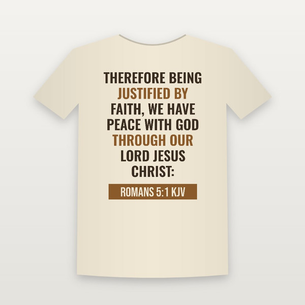 Romans 5:1 KJV Christian Youth Tee (Bold Type) - Natural
