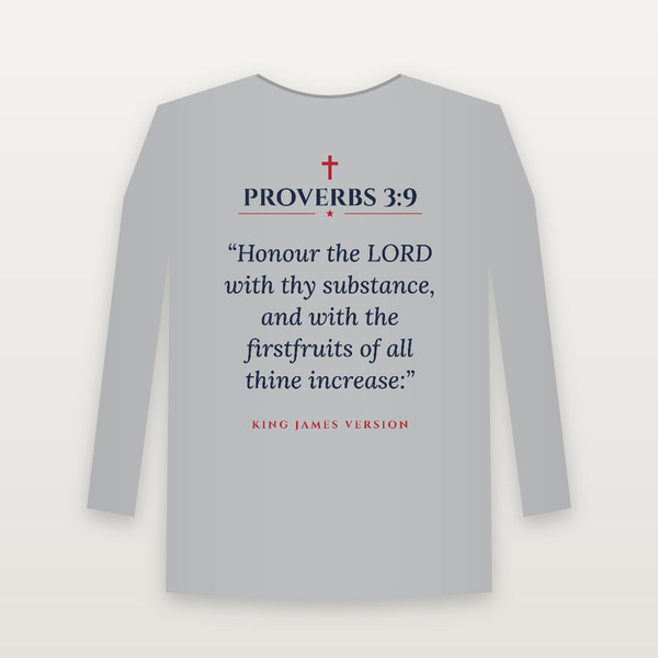 Proverbs 3:9 KJV Christian Youth Long Sleeve Tee (Classic) - Heather Gray