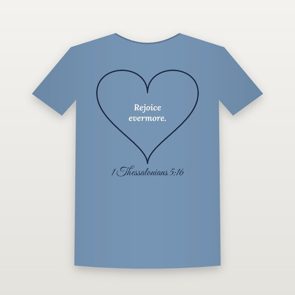 1 Thessalonians 5:16 KJV Christian Toddler Tee (Heart) - Heather Blue