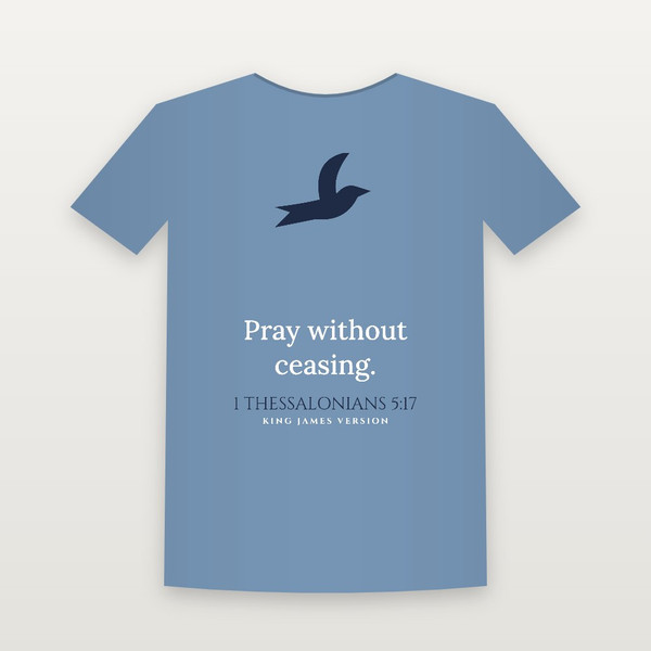 1 Thessalonians 5:17 KJV Christian Toddler Tee (Dove) - Heather Blue