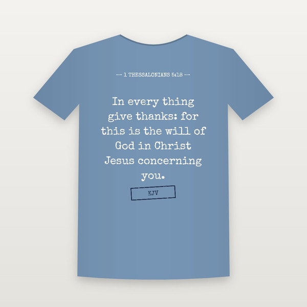 1 Thessalonians 5:18 KJV Christian Toddler Tee (Typewriter) - Heather Blue