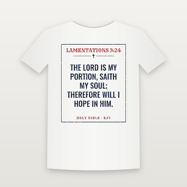 Lamentations 3:24 KJV Christian Toddler Tee (Vintage) - White