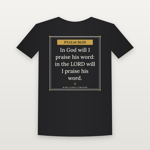 Psalm 56:10 KJV Christian Toddler Tee (Framed) - Black