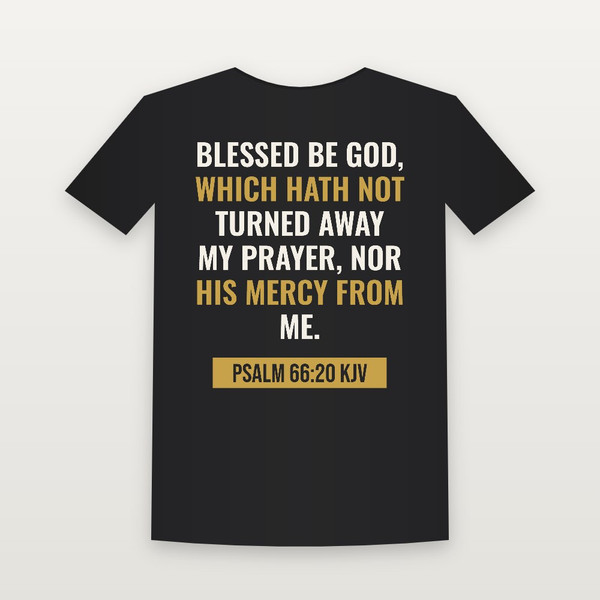 Psalm 66:20 KJV Christian Toddler Tee (Bold Type) - Black