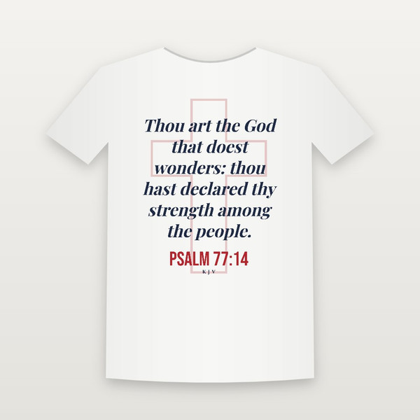 Psalm 77:14 KJV Christian Toddler Tee (Cross) - White