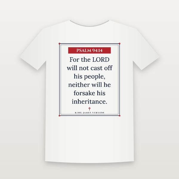 Psalm 94:14 KJV Christian Toddler Tee (Framed) - White