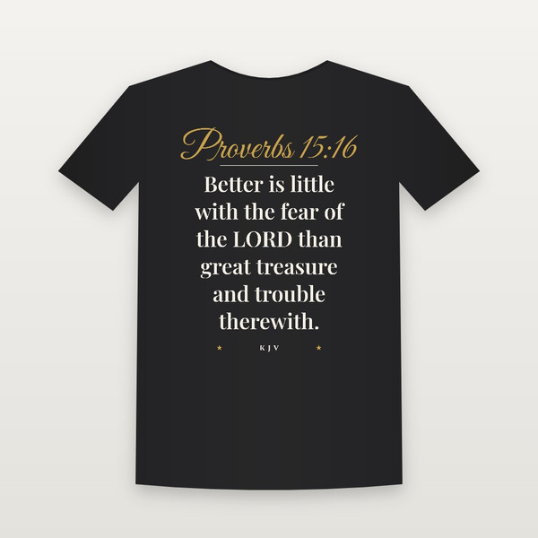 Proverbs 15:16 KJV Christian Toddler Tee (Script) - Black