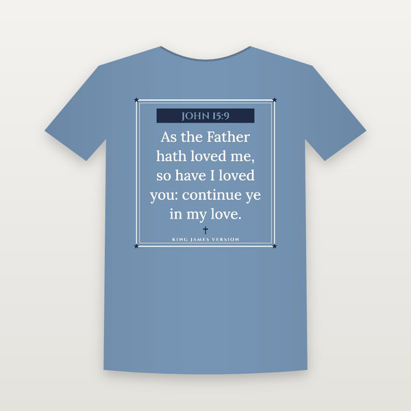 John 15:9 KJV Christian Toddler Tee (Framed) - Heather Blue