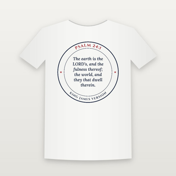Psalm 24:1 KJV Christian Toddler Tee (Round Badge) - White