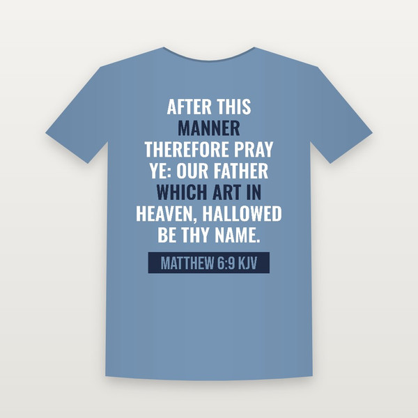 Matthew 6:9 KJV Christian Toddler Tee (Bold Type) - Heather Blue