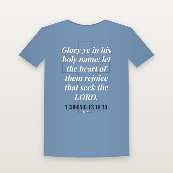 1 Chronicles 16:10 KJV Christian Toddler Tee (Cross) - Heather Blue