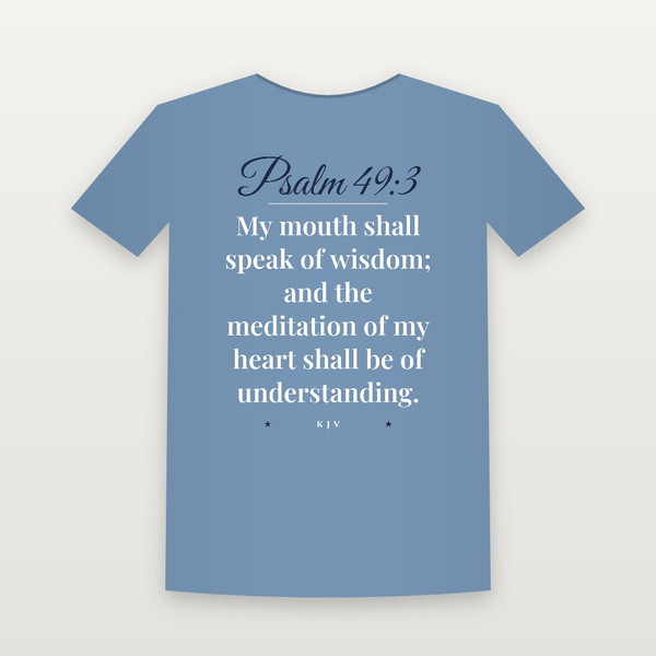 Psalm 49:3 KJV Christian Toddler Tee (Script) - Heather Blue
