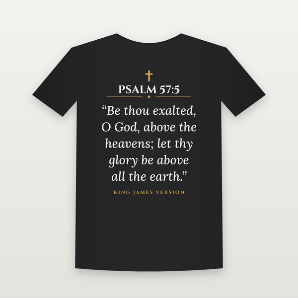 Psalm 57:5 KJV Christian Toddler Tee (Classic) - Black
